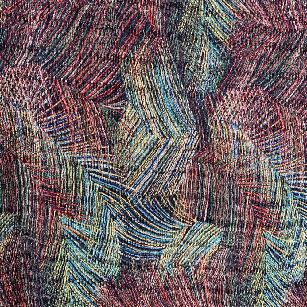 Plisse Top Women's Sleeveless Micro Pleats Abstract Pattern Multicolor Sz 2X VTG - Picture 6 of 10